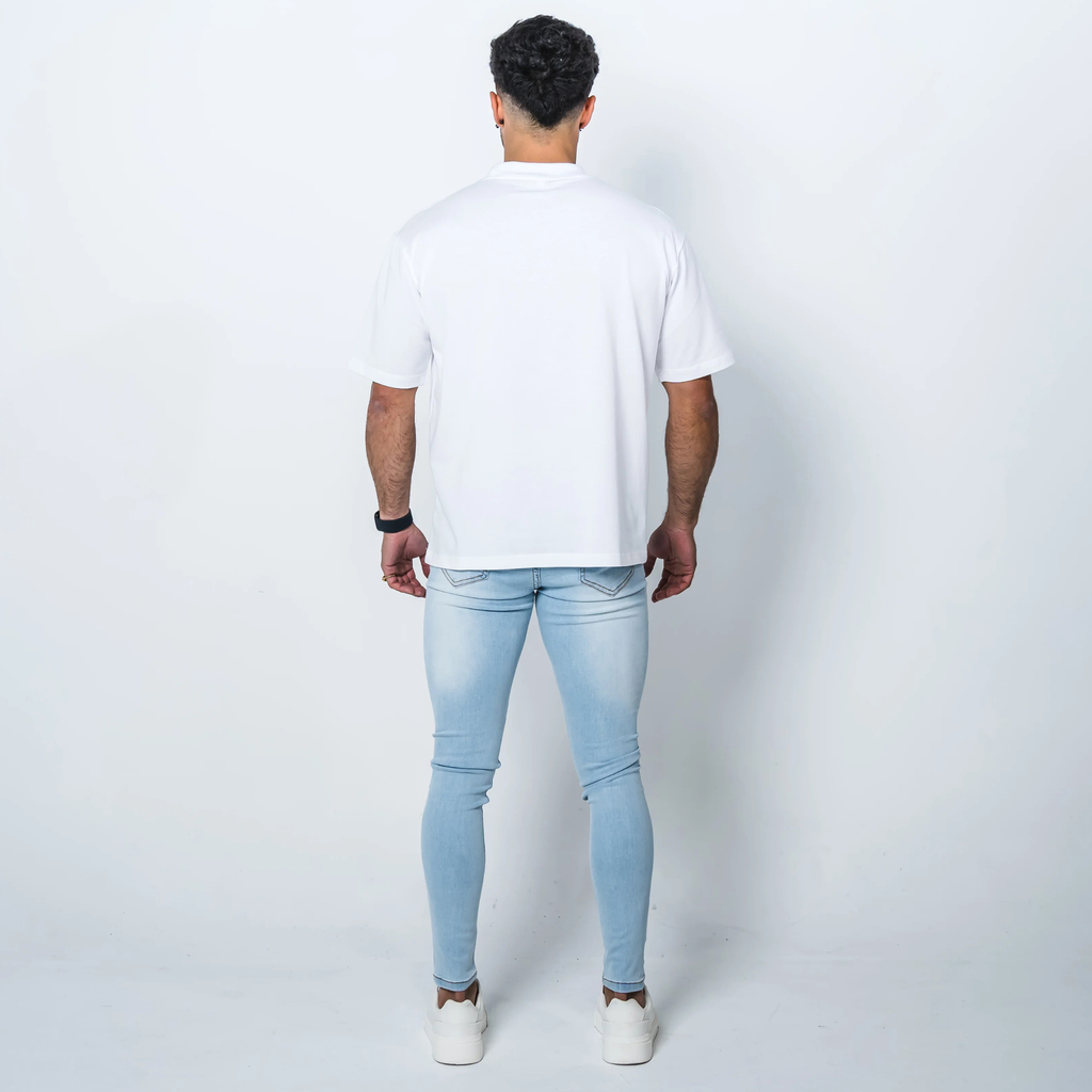 Light Blue Fitted Ripped Jean