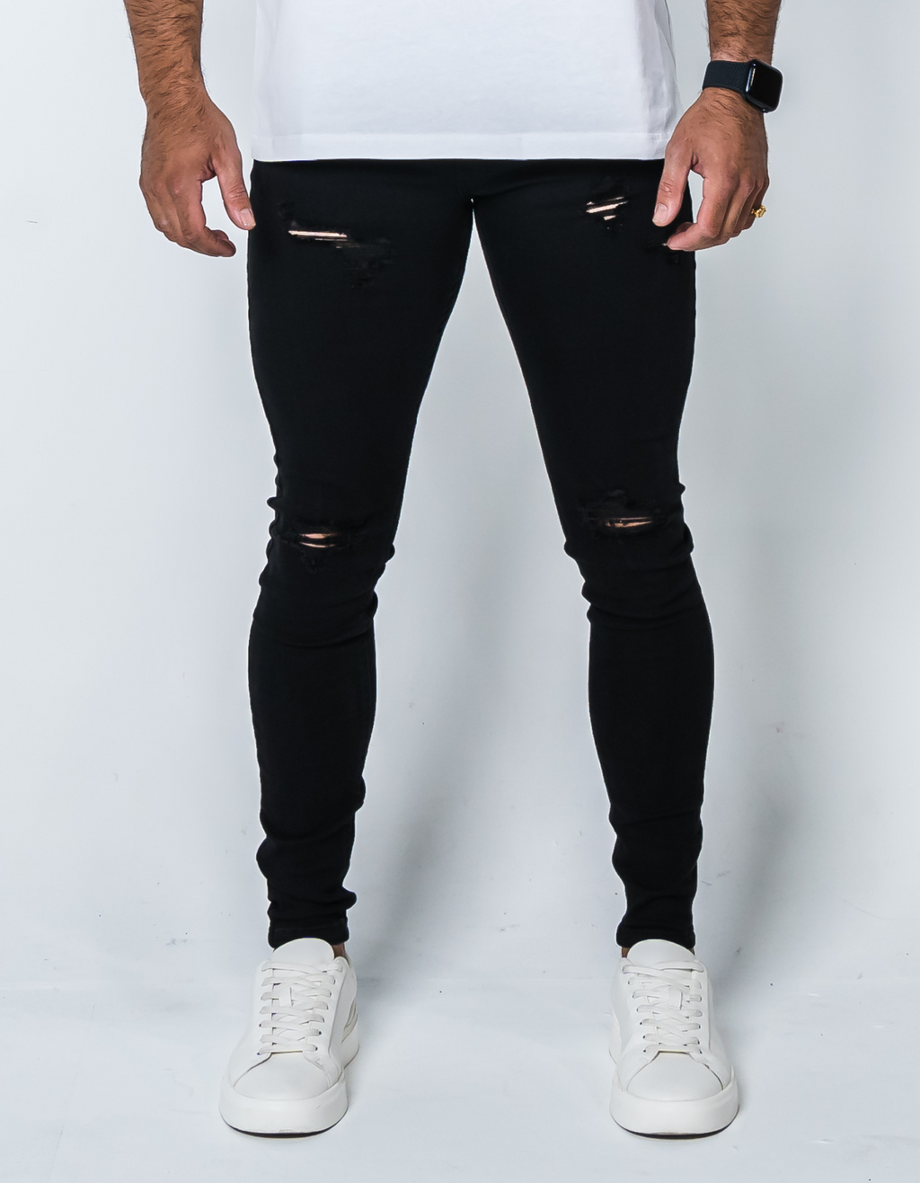 Black Fitted Ripped Jean