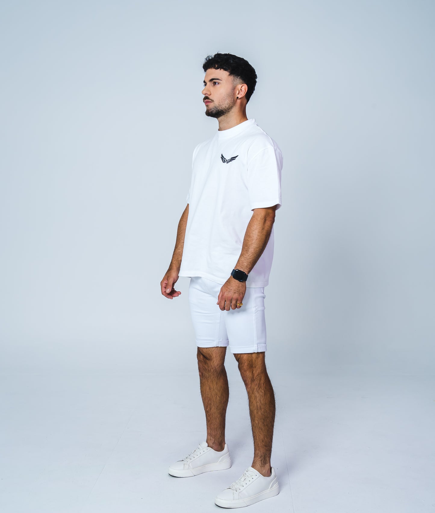 White Fitted Jean Short