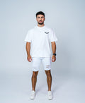 White Fitted Ripped Jean Short