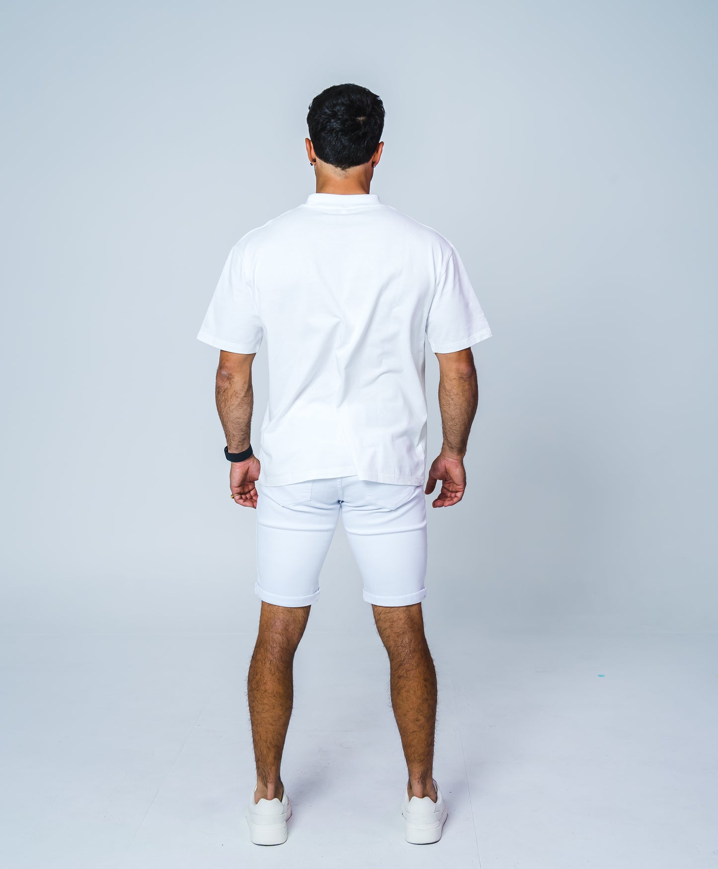 White Fitted Ripped Jean Short