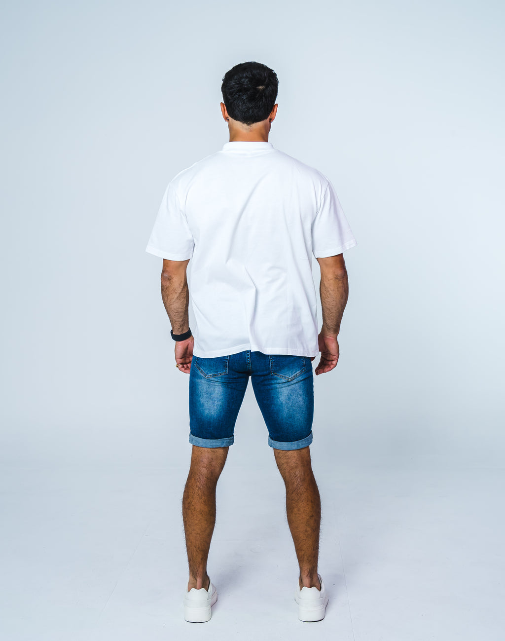 Dark Blue Fitted Ripped Jean Short