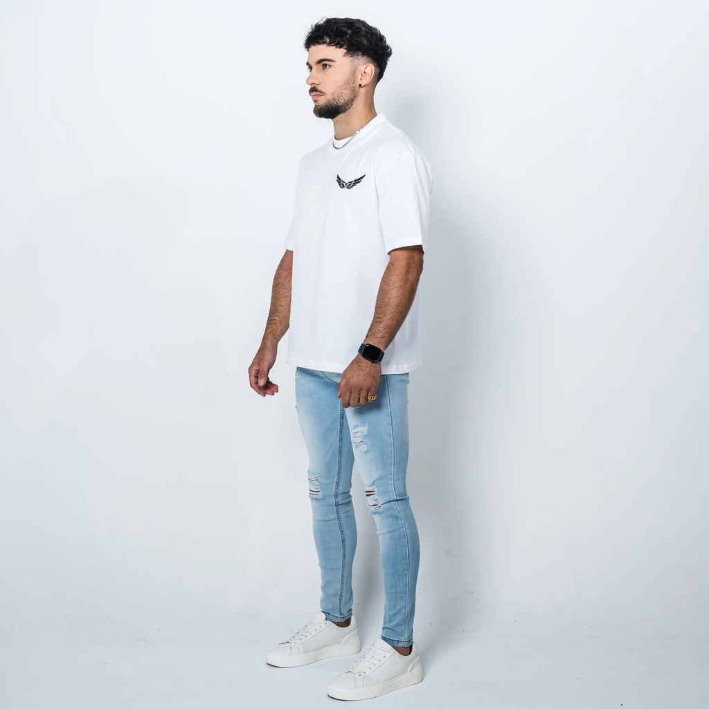 Light Blue Fitted Ripped Jean