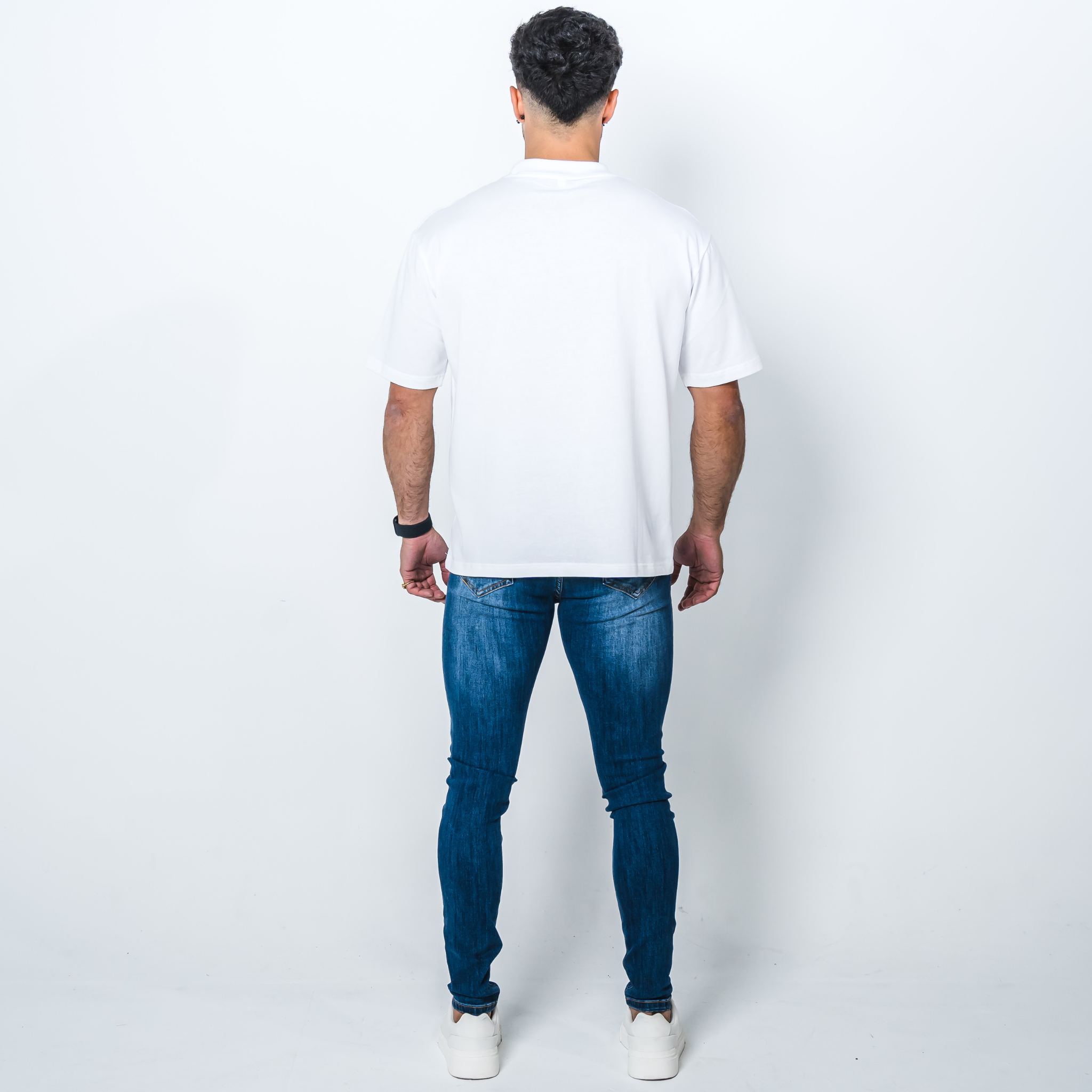 Dark Blue Fitted Ripped Jean